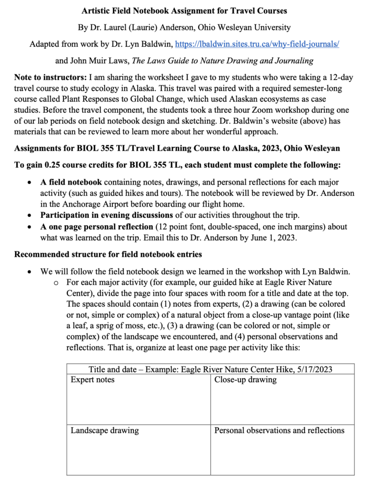 Field Notes - EREN - Ecological Research as Education Network